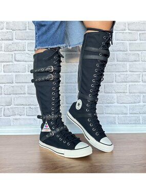⭐Converse Chuck Taylor XXHi Leather Straps 6 Women Sneaker Boots Black A16600C⭐